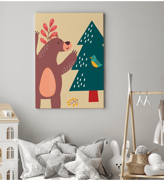 Obraz na stenu z kolekcie Čarovný les s medveďom a stromčekom