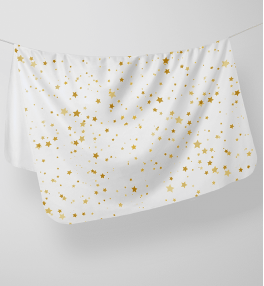 Vianočná dekoračná deka so zlatými hviezdičkami