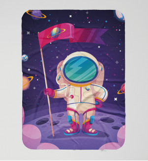 Deka pre deti s kozmonautom vo vesmíre vo fialovej farbe