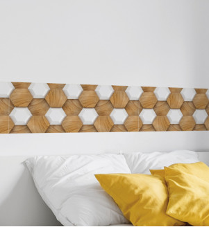 Tapetový pás drevená mozaika