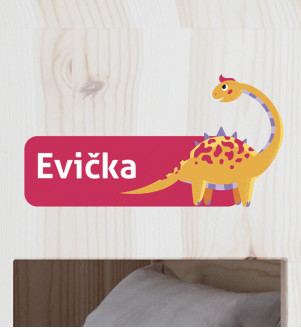 Menovka do detskej izby s vlastným menom a dinosaurom