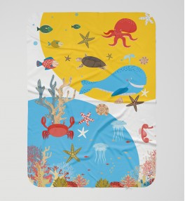 Flísová deka s podmorskými zvieratkami