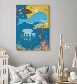 Obraz do detskej izby s podmorskými živočíchmi
