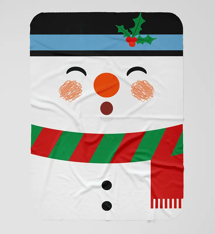 Vianočná deka pre deti s veľkým snehuliakom