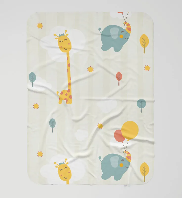 Detská deka so žirafou a lietajúcim slonom