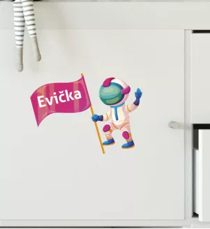 Menovka do detskej izby s vlastným menom a kozmonautom