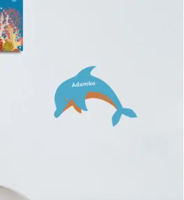 menovka do detskej izby s vlastným menom a delfínom