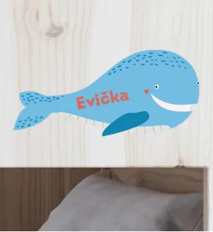 Menovka do detskej izby s veľrybou