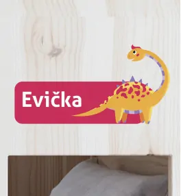 Menovka do detskej izby s vlastným menom a dinosaurom
