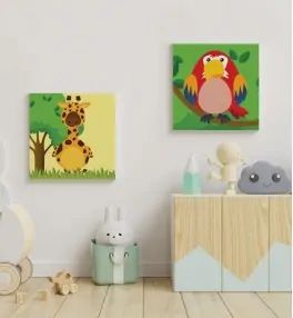 Obraz do detskej izby s papagájom